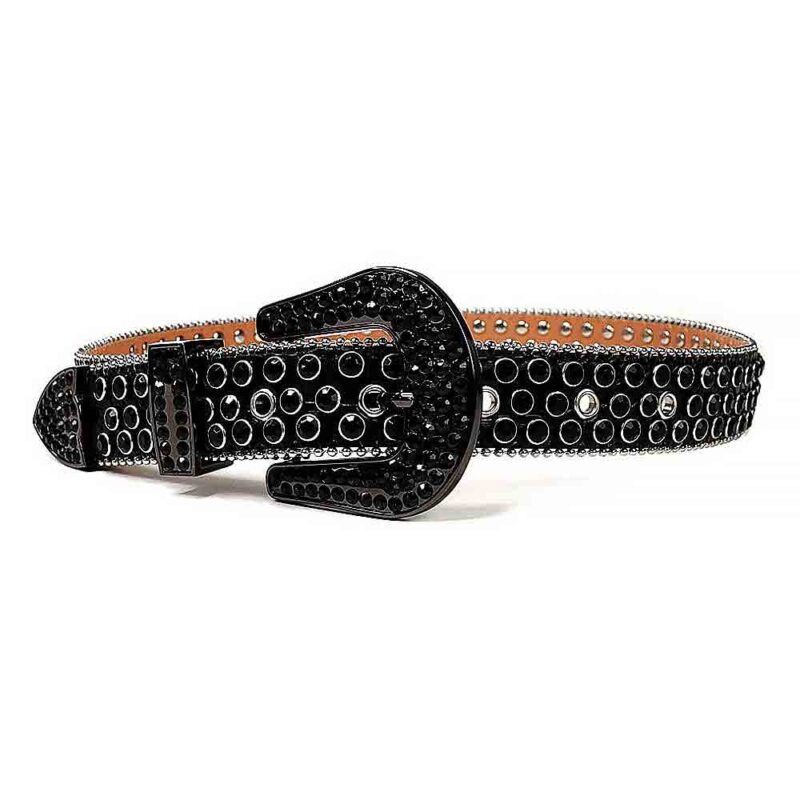 Real Black Rhinestone Belt - Image 2