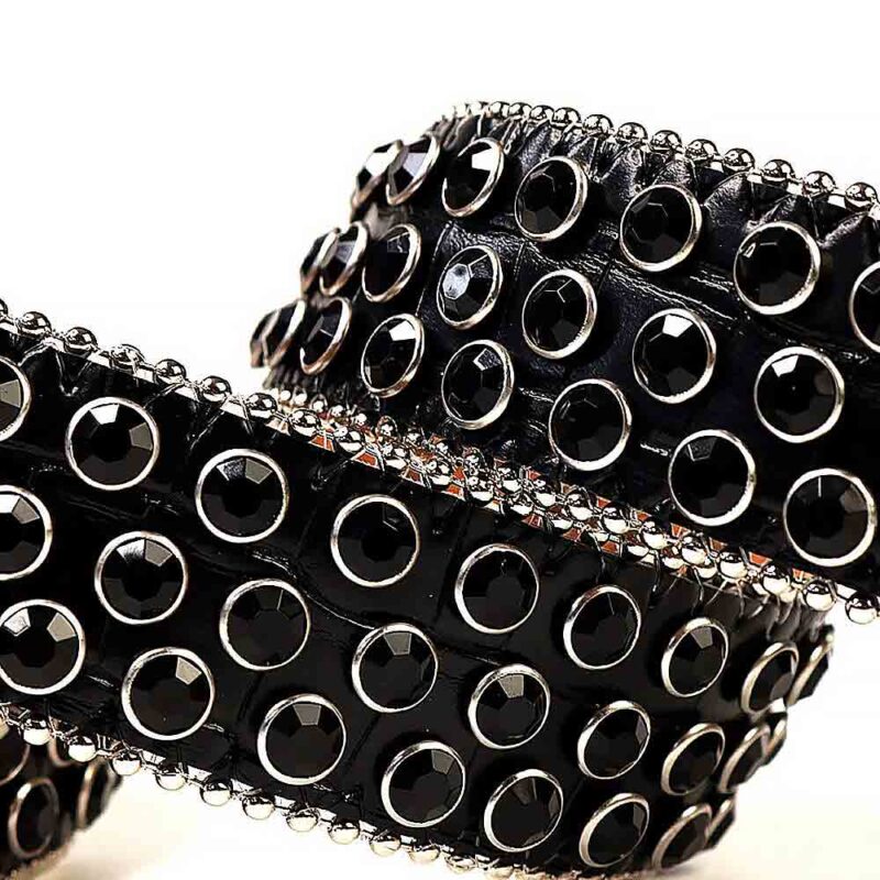 Signature Black Diamond - All Black Real Rhinestone Belt - Image 3