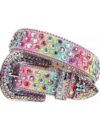 Iridescent Multicolor Shimmer Strap with Multicolor Rhinestone Belt
